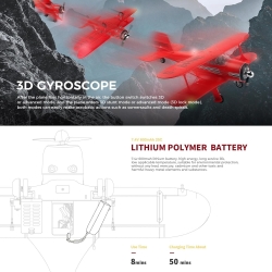 Радиоуправляемый самолет WLtoys Beech D17S RTF 2.4G - XK-A300-RED