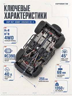Радиоуправляемая машина краулер HSP RGT Hobby Cruiser РК-4 Jimny Waterproof 4WD RTR масштаб 1:10 2.4G - 136100V3-R86373-3