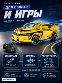 Радиоуправляемый конструктор CaDA Technic спортивная машина (419 деталей) C51008W