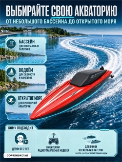 Радиоуправляемый катер CS Toys SV с сумкой (35 см, 25 км/ч) - TY2-RED-BAG