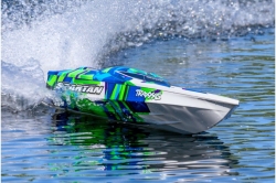 Радиоуправляемый катер TRAXXAS Spartan TSM (ready to Bluetooth module) Green с электродвигателем - TRA57076-4-G