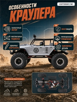 Радиоуправляемая машина краулер Remo Hobby Open-Topped Jeeps 4WD 1:10 RH1073-SJ