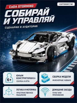 Радиоуправляемый конструктор CaDA Technic спортивная машина (402 детали) C51305W
