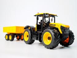 Радиоуправляемый трактор фермерский Double Eagle JCB с прицепом 2.4G масштаб 1:16 - E360-003