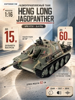 Радиоуправляемый танк Heng Long Jagdpanther (Германия) Upg V7.0 масштаб 1:16 - 3869-1Upg V7.0