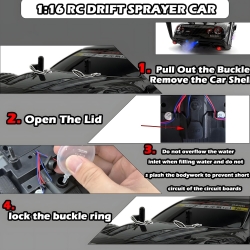 Радиоуправляемая машина для дрифта Huang Bo Nissan GTR R35 (свет, пар, 4WD 1:14) - RC-18A-1