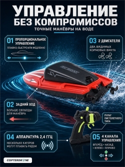 Радиоуправляемый катер CS Toys SV с сумкой (35 см, 25 км/ч) - TY2-RED-BAG