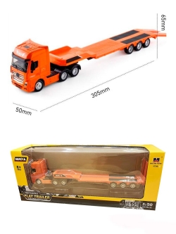 Металлический грузовик трейлер HUI NA TOYS масштаб 1:50 - HN1730-ORANGE