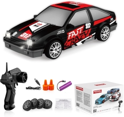 Радиоуправляемая машина для дрифта Toyota AE86 (19 см, 15 км/ч, сменные колеса, фишки) - SC24A07