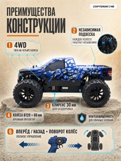 Радиоуправляемый монстр HSP Nitro Truck 4WD 1:10 2.4G - 94188-88069