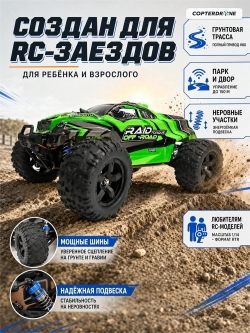 Радиоуправляемый монстр Remo Hobby (зеленый) 4WD 2.4G 1/14 RTR - RH1431-GREEN