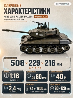Радиоуправляемый танк Heng Long Walker Bulldog Upgrade V7.0 масштаб 1:16 - 3839-1Upg V7.0