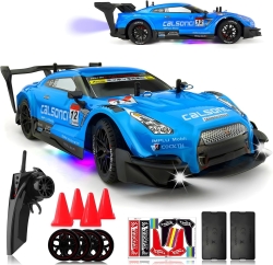 Радиоуправляемая машина для дрифта Huang Bo Nissan GTR R35 (свет, пар, 4WD 1:14) - RC-18C-1