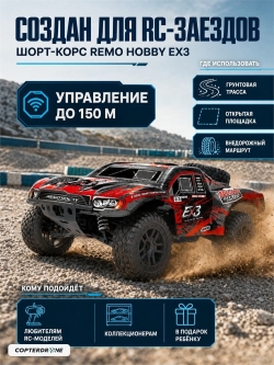 Радиоуправляемый шорт-корс Remo Hobby RH10EX3PRO-RED 4WD 1:10