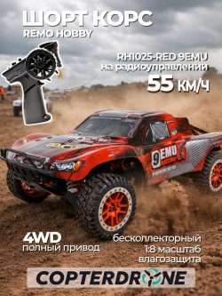 Радиоуправляемый шорт-корс Remo Hobby 9EMU Brushless (красный) 4WD 2.4G 1/8 RTR RH1025-RED