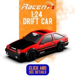 Радиоуправляемая машина для дрифта Toyota AE86 (19 см, 15 км/ч, сменные колеса, фишки) - SC24A07